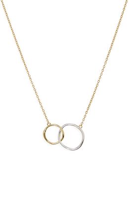 Argento Vivo Sterling Silver Circle Link Necklace in Gold/Sil