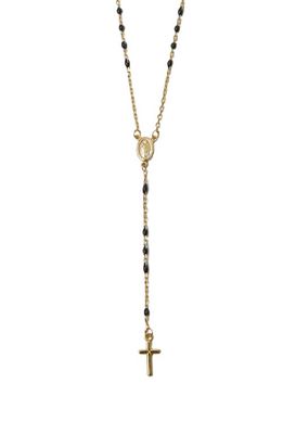 Argento Vivo Sterling Silver Cross Rosary Necklace in Gold
