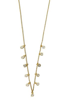 Argento Vivo Sterling Silver Cubic Zirconia Shaky Chain Necklace in Gold