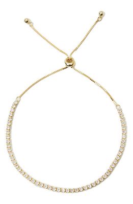 Argento Vivo Sterling Silver Cubic Zirconia Tennis Bolo Bracelet in Gold