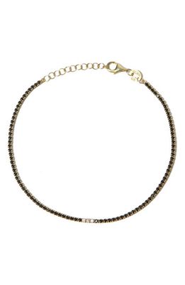 Argento Vivo Sterling Silver Cubic Zirconia Tennis Bracelet in Gold/Black