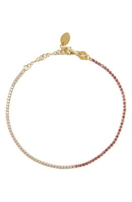 Argento Vivo Sterling Silver Cubic Zirconia Tennis Bracelet in Gold/pink