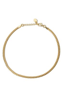 Argento Vivo Sterling Silver Curb Chain Anklet in Gold