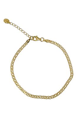 Argento Vivo Sterling Silver Curb Chain Bracelet in Gold