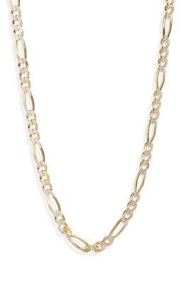 Argento Vivo Sterling Silver Diamond Cut Figaro Chain Necklace in Gold