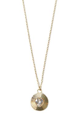 Argento Vivo Sterling Silver Diamond Heart Pendant Necklace in Gold