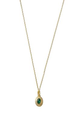 Argento Vivo Sterling Silver Emerald Pendant Necklace in Gold