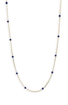 Argento Vivo Sterling Silver Enamel Dot Station Necklace in Gold/blue