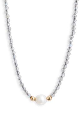 Argento Vivo Sterling Silver Freshwater Pearl Beaded Necklace in Gold