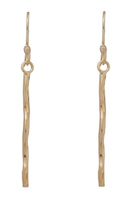 Argento Vivo Sterling Silver Hammered Bar Drop Earrings in Gold