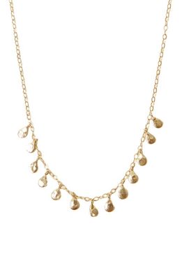 Argento Vivo Sterling Silver Hammered Charm Necklace in Gold