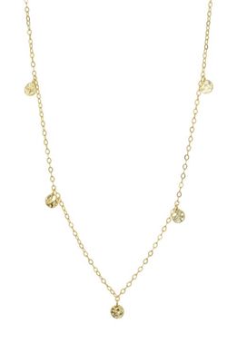 Argento Vivo Sterling Silver Hammered Shaky Station Necklace in Gold