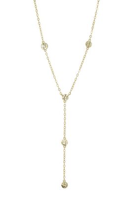 Argento Vivo Sterling Silver Hammered Station Y-Necklace in Gold