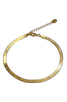Argento Vivo Sterling Silver Herringbone Chain Bracelet in Gold