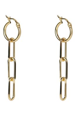 Argento Vivo Sterling Silver Huggie Link Linear Earrings in Gold