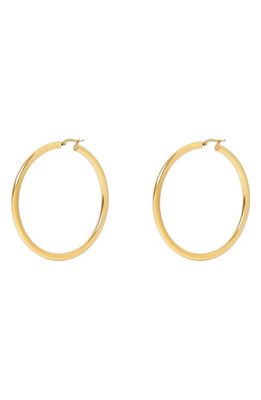 Argento Vivo Sterling Silver Large Tubular Hoop Earrings in Gold