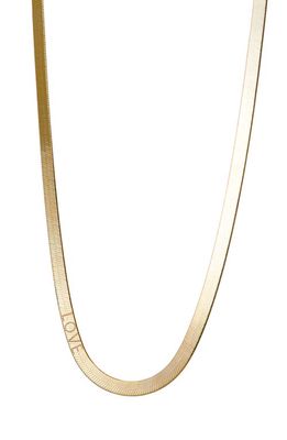 Argento Vivo Sterling Silver Love Herringbone Chain Necklace in Gold
