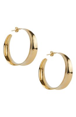 Argento Vivo Sterling Silver Lux Hoop Earrings in Gold