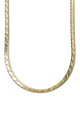 Argento Vivo Sterling Silver Medium Textured Snake Chain Necklace in Gold
