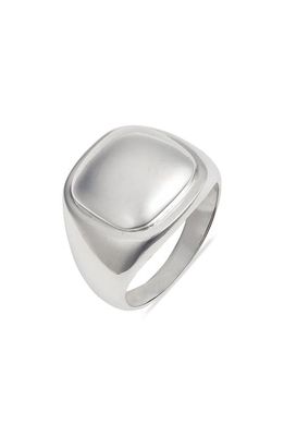 Argento Vivo Sterling Silver Men's Domed Cushion Ring 