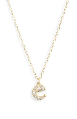 Argento Vivo Sterling Silver Mini Pavé Initial Necklace in Gold- E