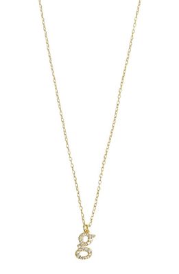 Argento Vivo Sterling Silver Mini Pavé Initial Necklace in Gold- G