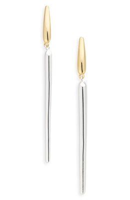 Argento Vivo Sterling Silver Mixed Metallic Linear Drop Earrings in Gold/Silver