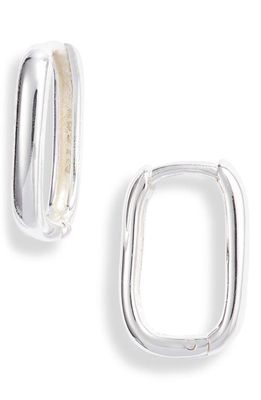 Argento Vivo Sterling Silver Oblong Hoop Earrings