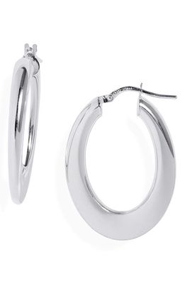 Argento Vivo Sterling Silver Oval Taper Hoop Earrings