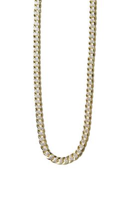 Argento Vivo Sterling Silver Pavé Curb Chain Necklace in Gold