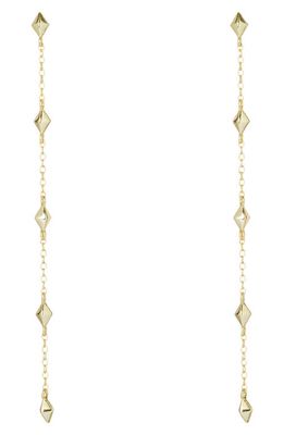 Argento Vivo Sterling Silver Pyramid Chain Drop Earrings in Gold