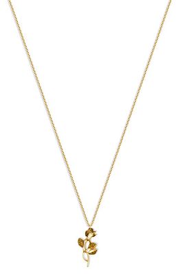 Argento Vivo Sterling Silver Rose Pendant Necklace in Gold