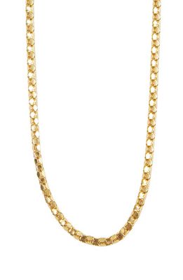 Argento Vivo Sterling Silver Rounded Box Chain Necklace in Gold