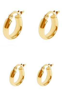 Argento Vivo Sterling Silver Set of 2 Chunky Hoop Earrings in Gold