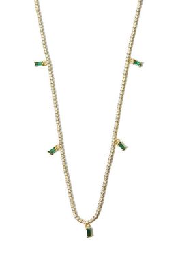 Argento Vivo Sterling Silver Shaky Cubic Zirconia Tennis Necklace in Gold