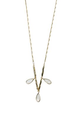 Argento Vivo Sterling Silver Shaky Mother-of-Pearl Charm Necklace in Gold