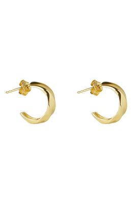 Argento Vivo Sterling Silver Small Hammered Hoop Earrings in Gold