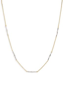 Argento Vivo Sterling Silver Sterling Silver Bar Chain Necklace in Gold/Sil