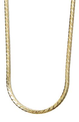 Argento Vivo Sterling Silver Textured Snake Chain Necklace in Gold