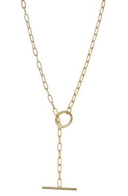 Argento Vivo Sterling Silver Toggle Pendant Paper Clip Chain Necklace in Gold