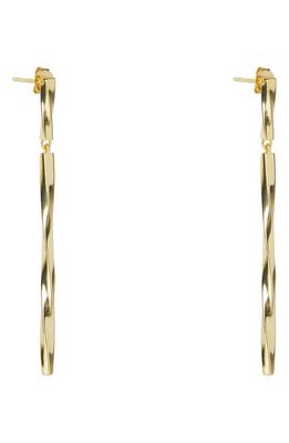 Argento Vivo Sterling Silver Twist Linear Drop Earrings in Gold