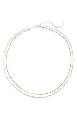 Argento Vivo Sterling Silver Two-Tone Layered Necklace in Gold/Silver