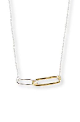 Argento Vivo Sterling Silver Two-Tone Linked Pendant Necklace in Gold/Sil