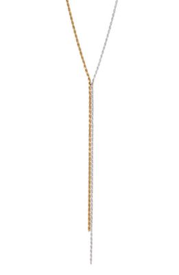 Argento Vivo Sterling Silver Two Tone Rope Chain Y-Necklace in Gold/Sil