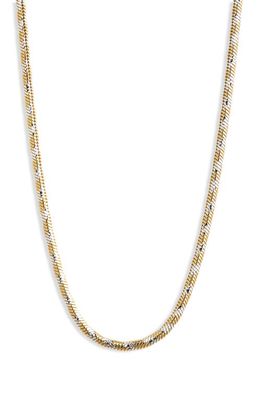 Argento Vivo Sterling Silver Two-Tone Stripe Chain Necklace in Gold/Silver