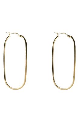 Argento Vivo Sterling Silver U-Shape Knife Edge Hoop Earrings in Gold