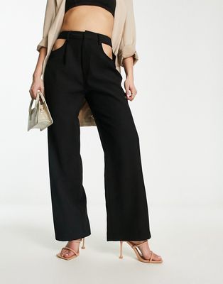 Aria Cove tailored pants with cut-out detail in black