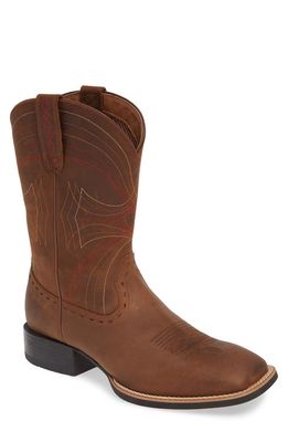 Ariat 'Sport' Leather Cowboy Boot in Distressed Brown