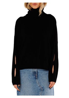 Ariel Cashmere Cut-Out Turtleneck Sweater