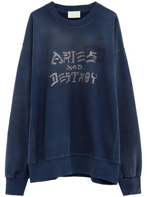 Aries Aries And Destroy cotton sweatshirt - Blue